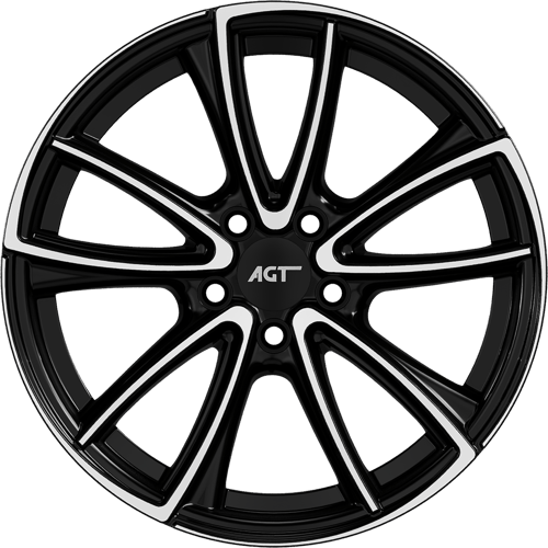 7.0X16" PCD5X105 AGT Wheels 16074 ET67.1 Black Diamond 67.1 mm