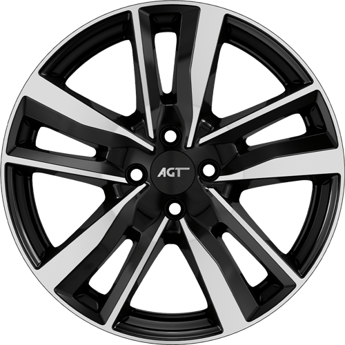7.0X17" PCD 4X100 AGT Wheels 17226-1 ET35 Black Diamond 67.10 mm