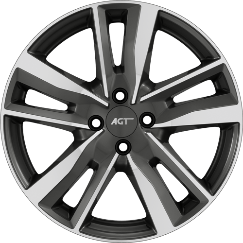 7.0X17" PCD 4X100 AGT Wheels 17226-1 ET35 Titan Diamond 67.10 mm