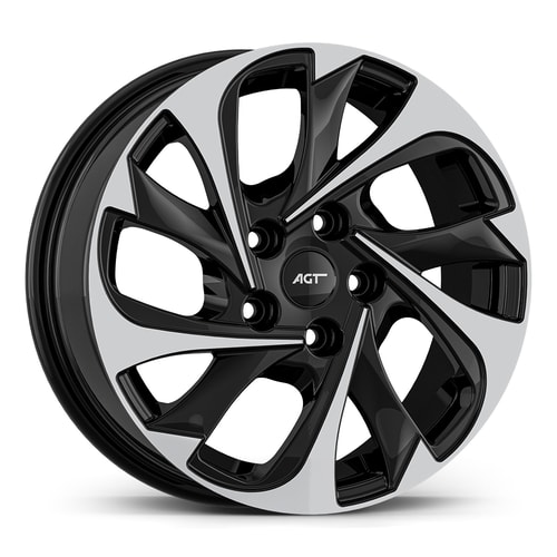 7.0X17" PCD 5X108 AGT Wheels 01948 67.10 mm Black Diamond