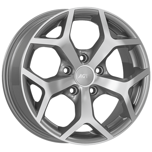 7.0X17" PCD 5X108 AGT Wheels 01949 67.10 mm Silver Diamond
