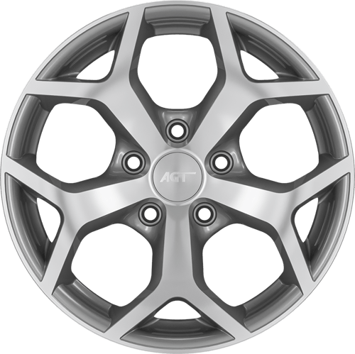7.0X17" PCD 5X108 AGT Wheels 01949 67.10 mm Silver Diamond