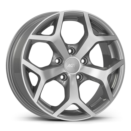 7.0X17" PCD 5X108 AGT Wheels 01949 67.10 mm Silver Diamond