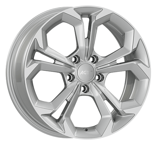 7.0X17" PCD 5X108 AGT Wheels 17262 RS-02 ET35 67.1 mm Silver Diamond
