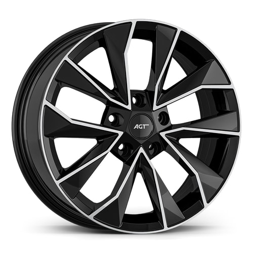 7.0X17" PCD 5X112 AGT Wheels 17129 ET45 57.10 mm Gloss Black Diamond