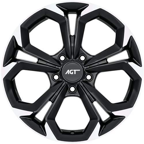 7.0X17" PCD 5X114.3 AGT Wheels  17262 RS-02 ET35 67.1 mm Matt Black Diamond