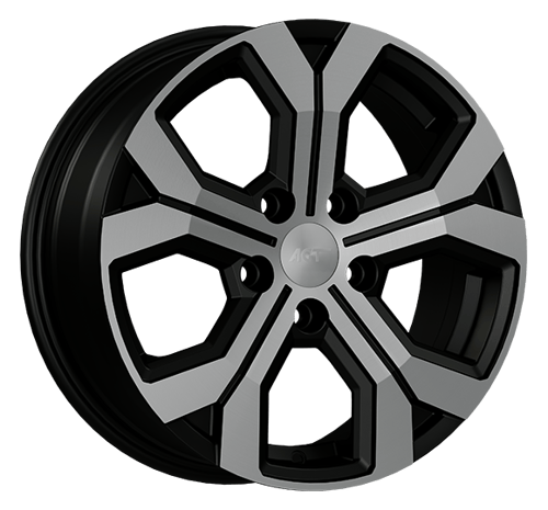 7.0X17" PCD 5X114.3 AGT Wheels  17262 RS-02 ET35 67.1 mm Matt Black Diamond