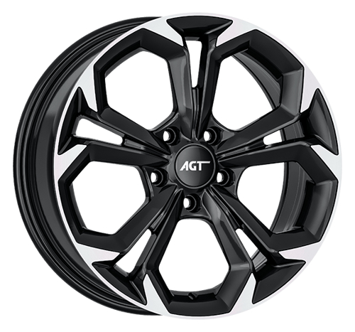 7.0X17" PCD 5X114.3 AGT Wheels 17262 RS-02 ET40 67.1 mm Black Diamond