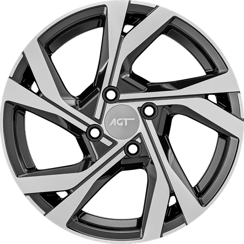 7.0X17" PCD 5X114 AGT Wheels 17156 66.10 mm Gloss Black Diamond