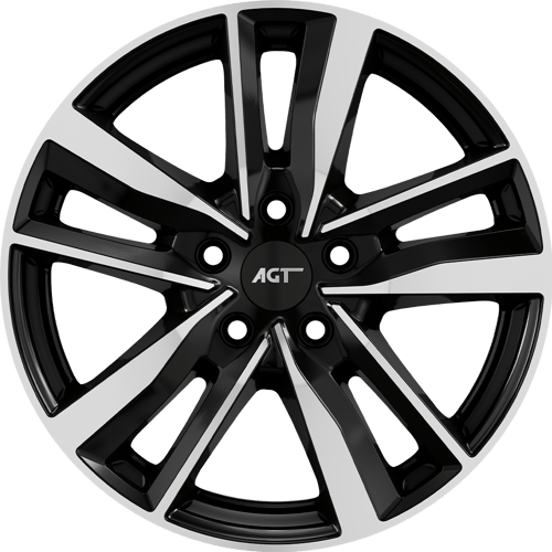 7.0X17" PCD 5X114 AGT Wheels 17226-1 ET40 Black Diamond 67.10 mm