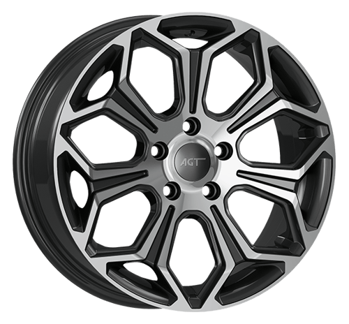 7.0X17" PCD 5X114 AGT Wheels 17263 Compass ET38 67.1 mm Titan Diamond