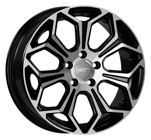 7.0X17" PCD 5X115 AGT Wheels 17263 Compass ET38 70.2 mm Black Diamond