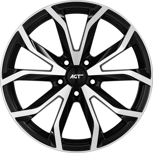 7.0X17" PCD 5X120 AGT Wheels 17034-2 ET38 65.10 mm Gloss Black Diamond