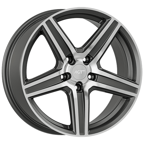 7.5X17" PCD 5X112 AGT Wheels 738  ET35 72.7 mm Titanium Diamond