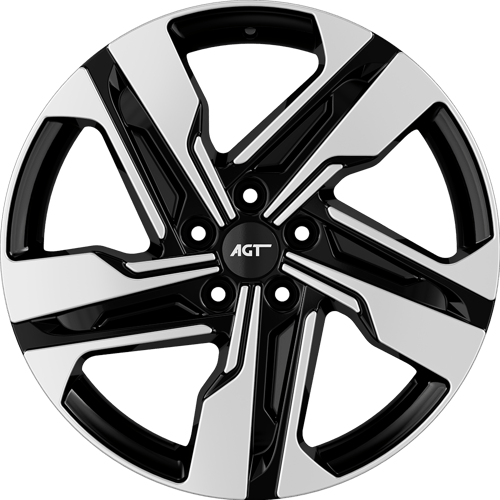 7.5X19" PCD 5X114 AGT Wheels 19204-EV01 ET45 72.60 mm Black Diamond