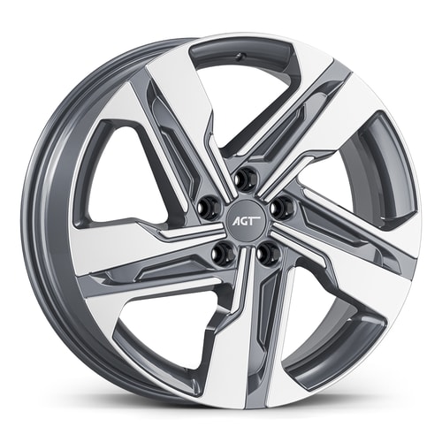 7.5X19" PCD5X114 AGT Wheels 19204 ET60.1 Gun Metal Diamond 60.1 mm