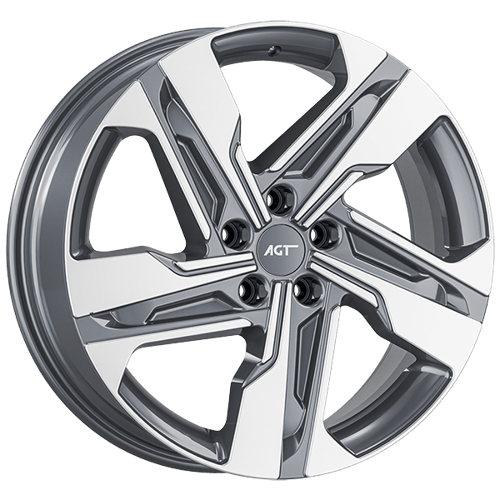 7.5X19" PCD5X114 AGT Wheels 19204 ET60.1 Gun Metal Diamond 60.1 mm