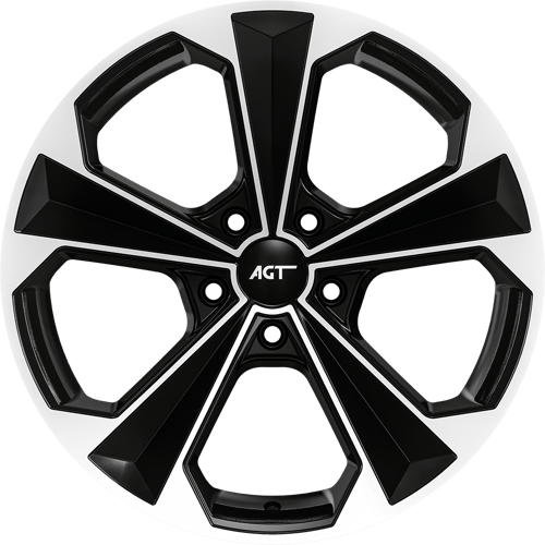 8.0X18" PCD 5X108 AGT Wheels 18062 72.60 mm Gloss Black Silver Diamond