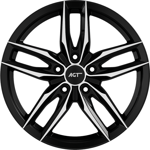 8.0X18" PCD 5X108 AGT Wheels 18172-1 ET45 72.60 mm Black Diamond