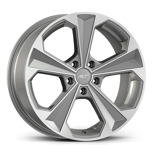 8.0X18" PCD 5X112 AGT Wheels 18062 72.60 mm Silver Diamond