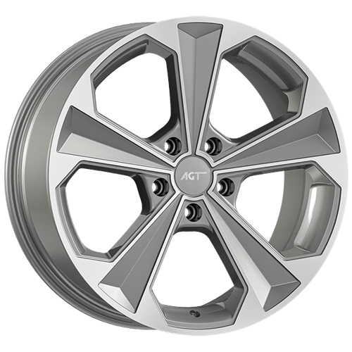 8.0X18" PCD 5X112 AGT Wheels 18062 72.60 mm Silver Diamond