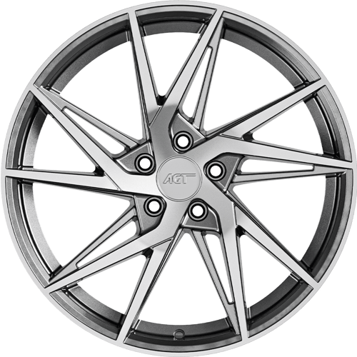 8.0X18" PCD 5X112 AGT Wheels 18259 FER-R02 ET35 Hyper Black Diamond 72.60 mm