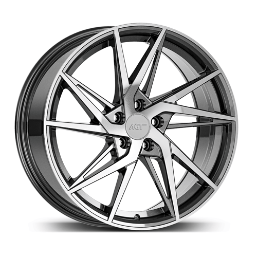8.0X18" PCD 5X112 AGT Wheels 18259 FER-R02 ET35 Hyper Black Diamond 72.60 mm
