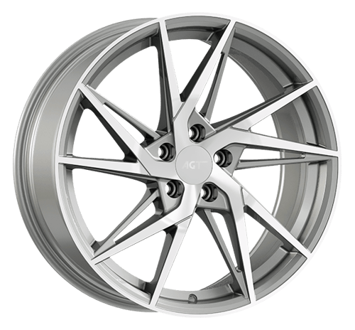 8.0X18" PCD 5X112 AGT Wheels 18259 FER-R02 ET35 72.60 mm Silver Diamond