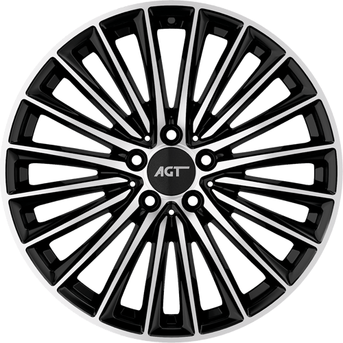 8.0X18" PCD 5X112 AGT Wheels 18269-1 ET45 66.60 mm Gloss Black Diamond