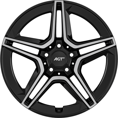 8.0X18" PCD 5X112 AGT Wheels 18273 66.60 mm Gloss Black Diamond