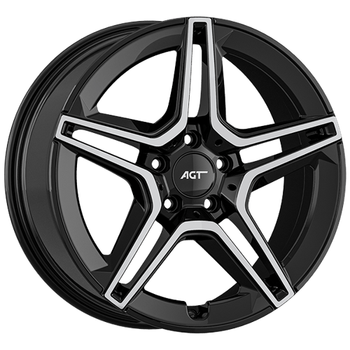 8.0X18" PCD 5X112 AGT Wheels 18273 66.60 mm Gloss Black Diamond