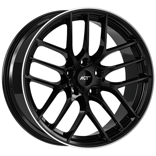 8.0X18" PCD 5X114 AGT Wheels ET35 18121 73.10 mm Black Lip Diamond
