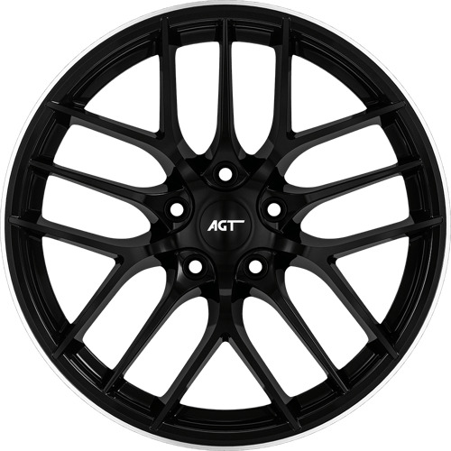 8.0X18" PCD 5X114 AGT Wheels ET35 18121 73.10 mm Black Lip Diamond