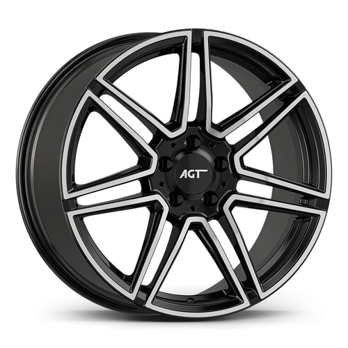 8.0X19" PCD 5X112 AGT Wheels 19266-1 ET45 66.60 mm Gloss Black Diamond