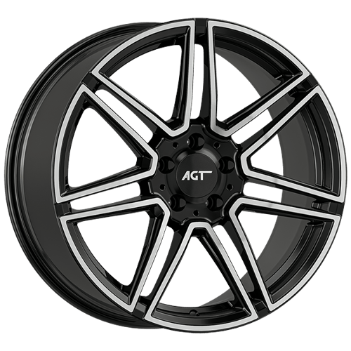8.0X19" PCD 5X112 AGT Wheels 19266-1 ET48 66.60 mm Gloss Black Diamond