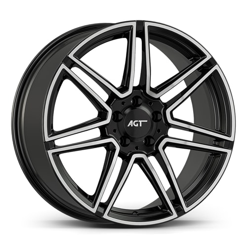 8.0X19" PCD 5X112 AGT Wheels 19266-1 ET48 66.60 mm Gloss Black Diamond
