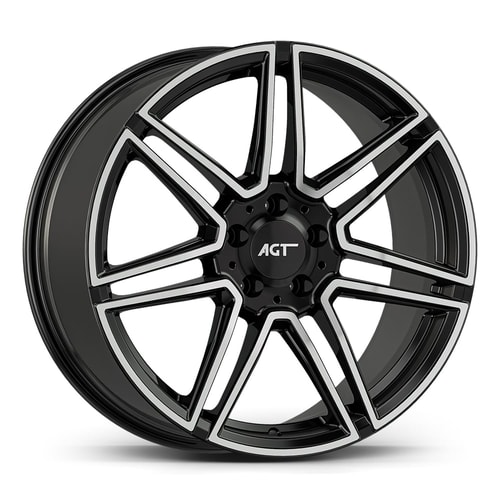 8.0X19" PCD 5X112 AGT Wheels 19266-1 ET52 66.60 mm Gloss Black Diamond