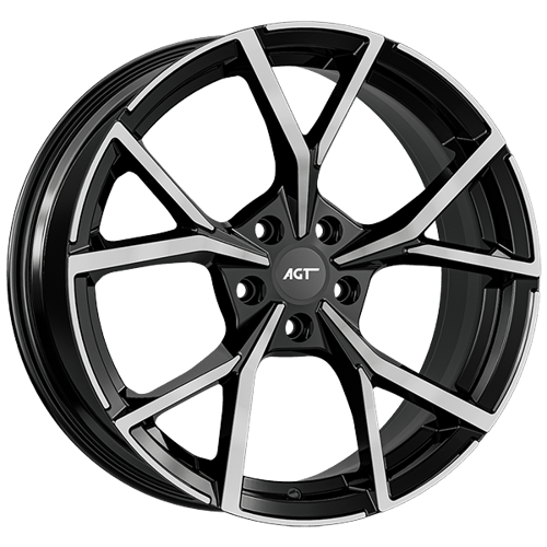 8.0X19" PCD 5X112 AGT Wheels 19270 ET48 57.10 mm Gloss Black Diamond