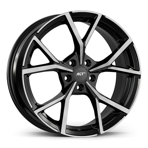 8.0X19" PCD 5X112 AGT Wheels 19270 ET48 57.10 mm Gloss Black Diamond