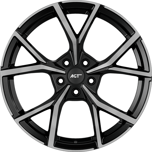 8.0X19" PCD 5X112 AGT Wheels 19270 ET48 57.10 mm Gloss Black Diamond