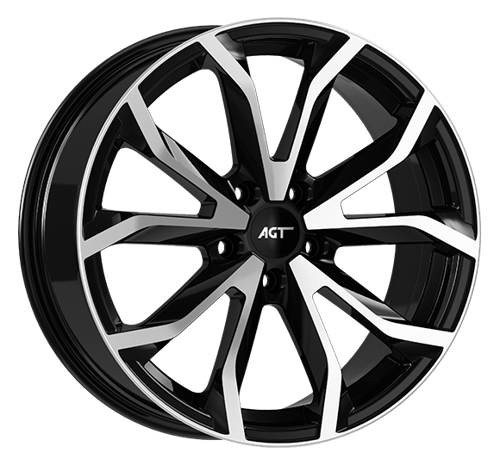 8.0X19" PCD 5X114 AGT Wheels 19034  ET35 67.10 mm Black Diamond