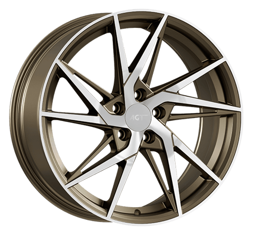 8.5X18" PCD 5X114 AGT Wheels 18259 Fer-R02 ET35 Bronze Diamond 72.60 mm