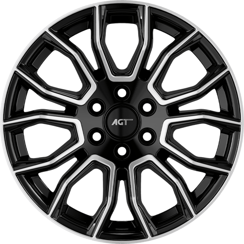 8.5X18" PCD6X120 AGT Wheels 18045 ET74.6 Black Diamond 74.6 mm