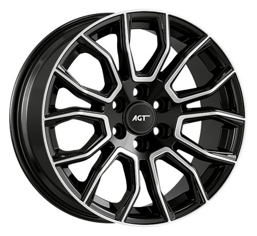 8.5X18" PCD6X120 AGT Wheels 18045 ET74.6 Black Diamond 74.6 mm