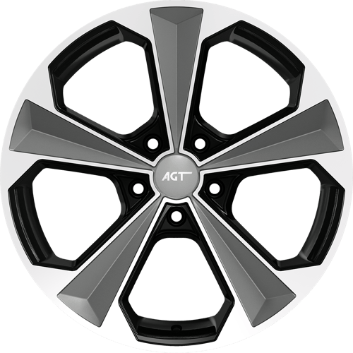 8.5X19" PCD 5X112 AGT Wheels 19062 ET38 Silver Black Diamond 72.60 mm