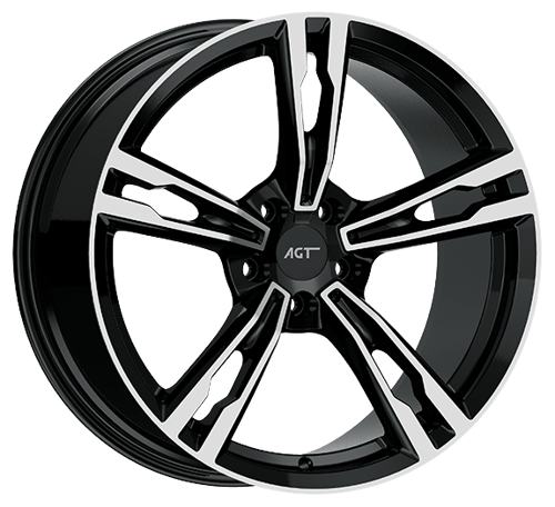 8.5X19" PCD 5X112 AGT Wheels 19265-1 ET33 66.60 mm Gloss Black Diamond
