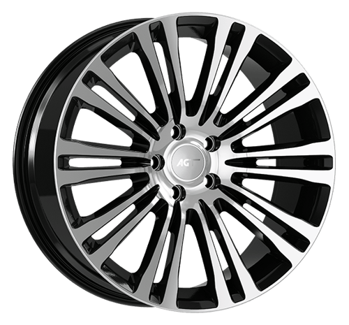 8.5X19" PCD 5X112 AGT Wheels 973 Lord ET35 66.6 mm Black Diamond