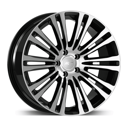 8.5X19" PCD 5X112 AGT Wheels 973 LORD ET35 66.60 mm Black Diamond