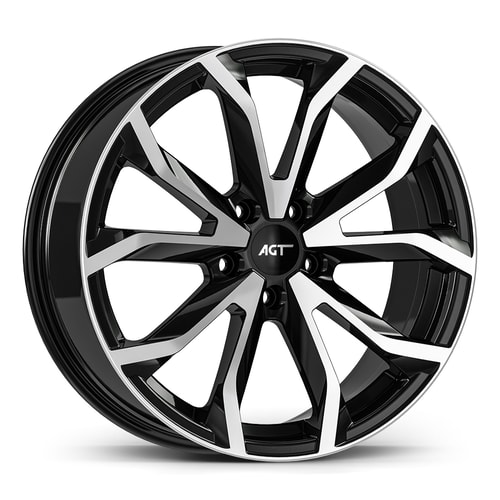 8.5X19" PCD 5X120 AGT Wheels 01834 72.60 mm Black Diamond