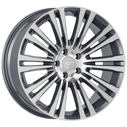 8.5X19" PCD 5X120 AGT Wheels 19073 ET13 Gun Metal Diamond 72.60 mm